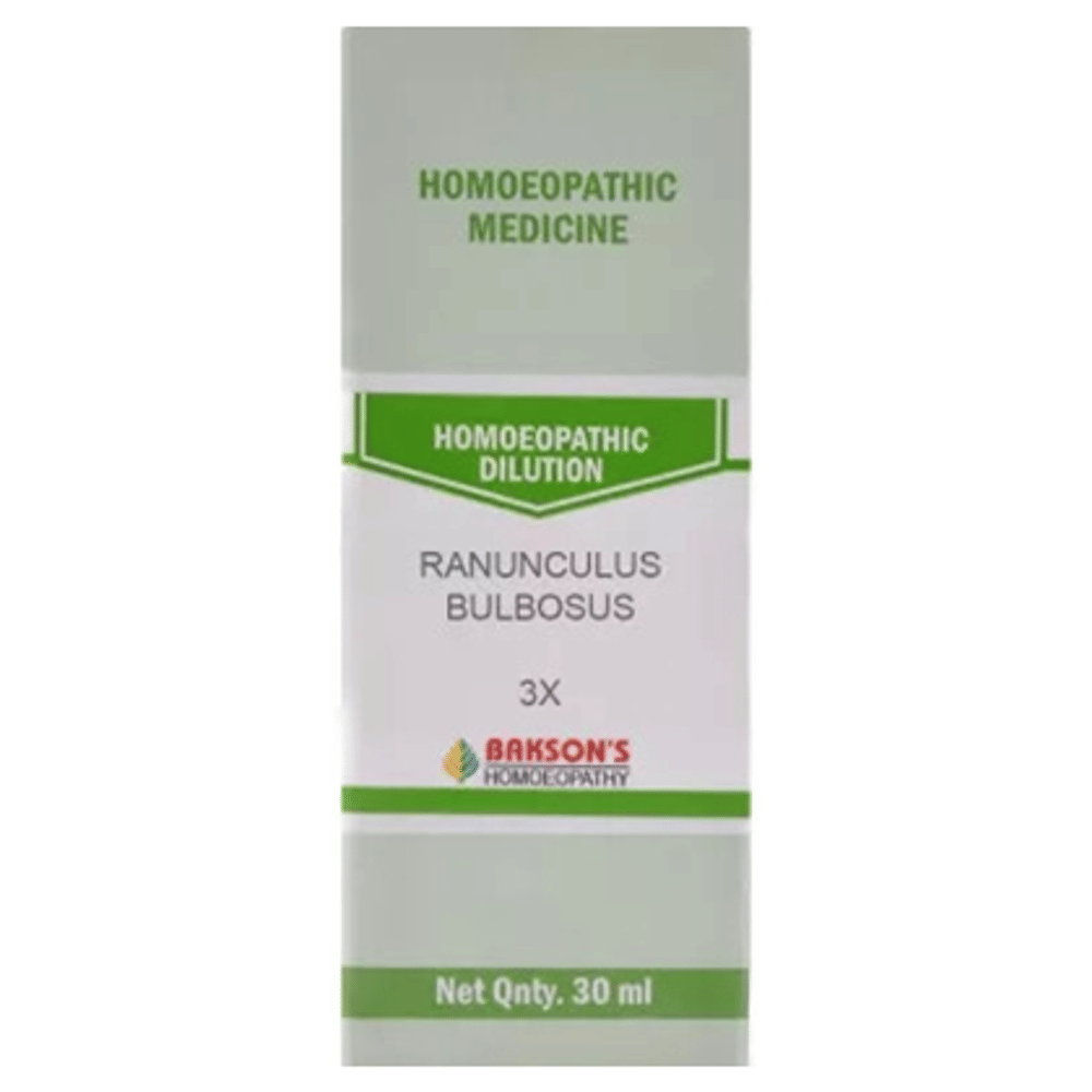 Bakson's Homeopathy Ranunculus Bulbosus Dilution 3X bottle of 30 ml Dilution