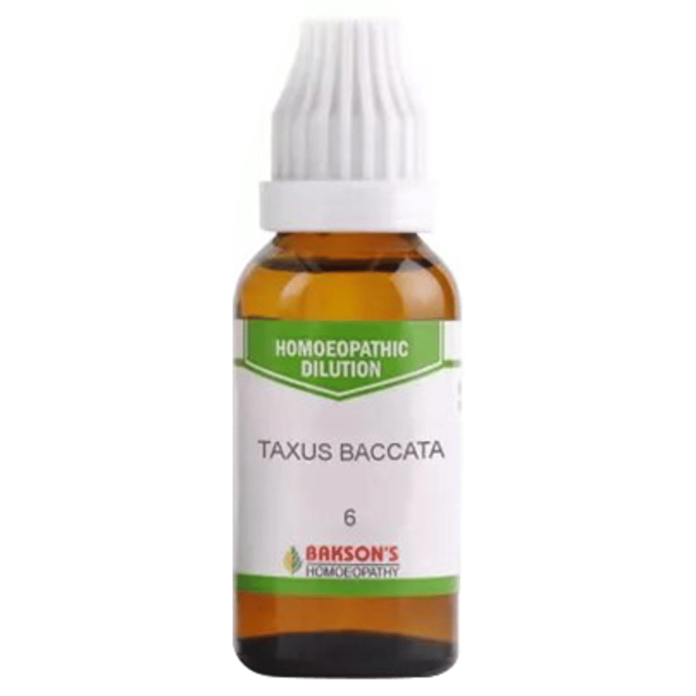 Bakson's Homeopathy Taxus Baccata Dilution 6 bottle of 30 ml Dilution Bakson's Homeopathy Taxus Baccata Dilution 6 bottle of 30 ml Dilution