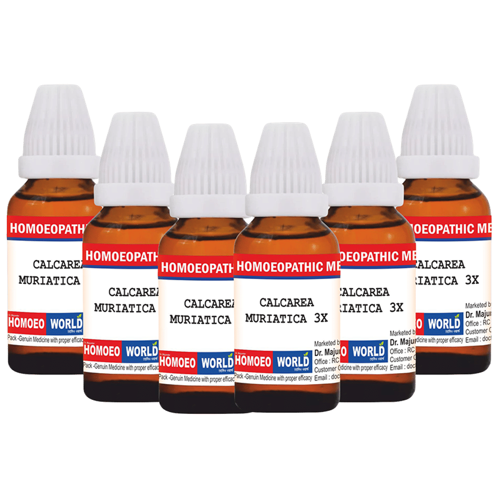 Dr. Majumder Homeo World Calcarea Muriatica Dilution(30ml Each) 3X combo pack of 6 Packs
