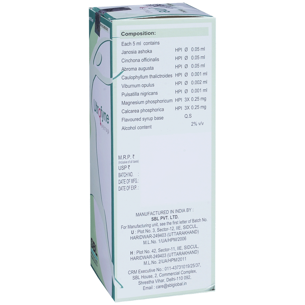 SBL Utrofyne Syrup bottle of 115 ml Syrup