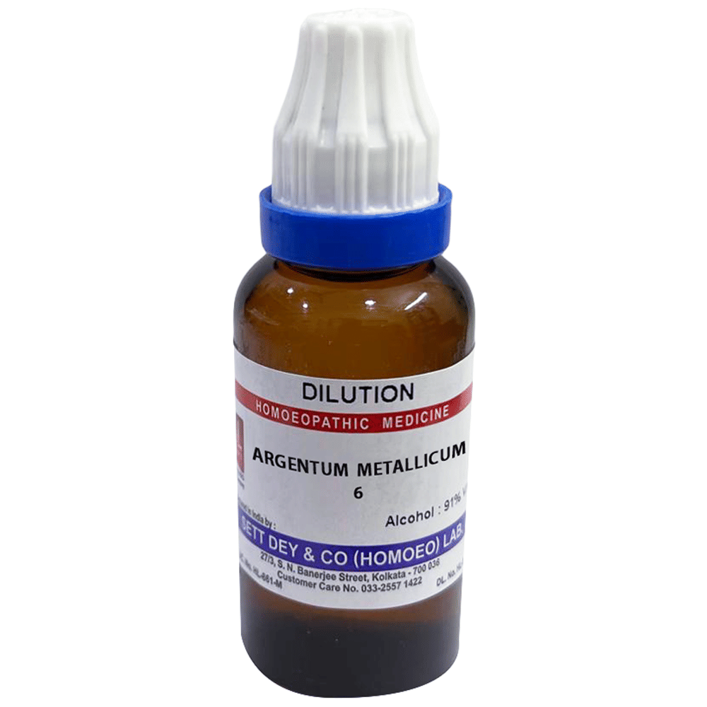 Sett Dey Argentum Metallicum Dilution 6 bottle of 30 ml Dilution