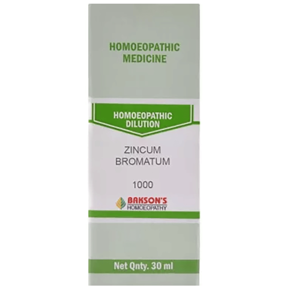 Bakson's Homeopathy Zincum Bromatum Dilution 1000 CH bottle of 30 ml Dilution