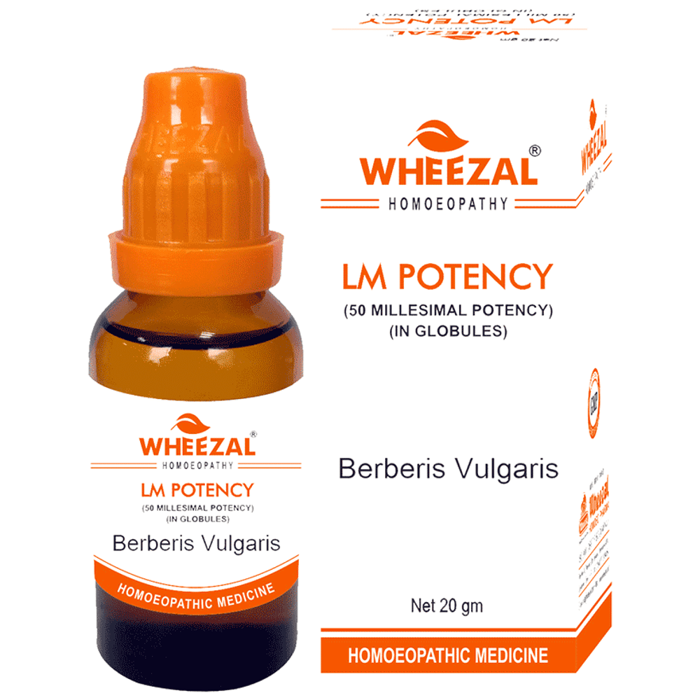 Wheezal Berberis Vulgaris Globules 0/14 LM bottle of 20 gm Globules