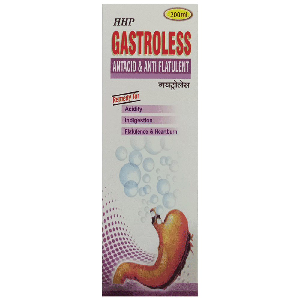 HHP Gastroless Antacid & Anti Flatulent bottle of 200 ml Syrup