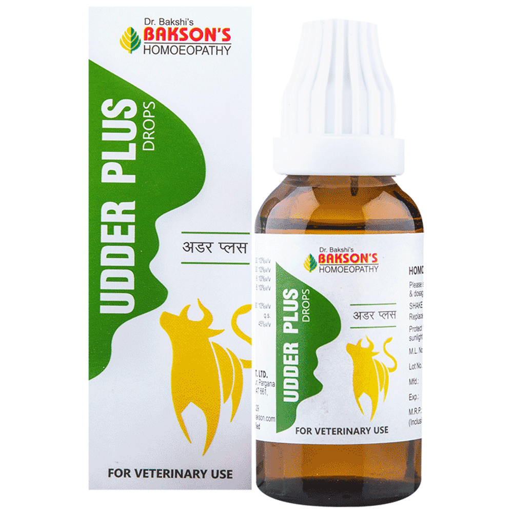 Bakson's Homeopathy Udder Plus Drop for Veterinary Use bottle of 30 ml Drop