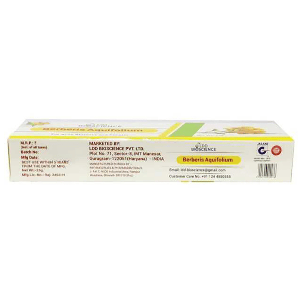 LDD Bioscience Berberis Aquifolium Cream (25gm Each) Buy 5 get 1 Free combo pack of 6 boxes