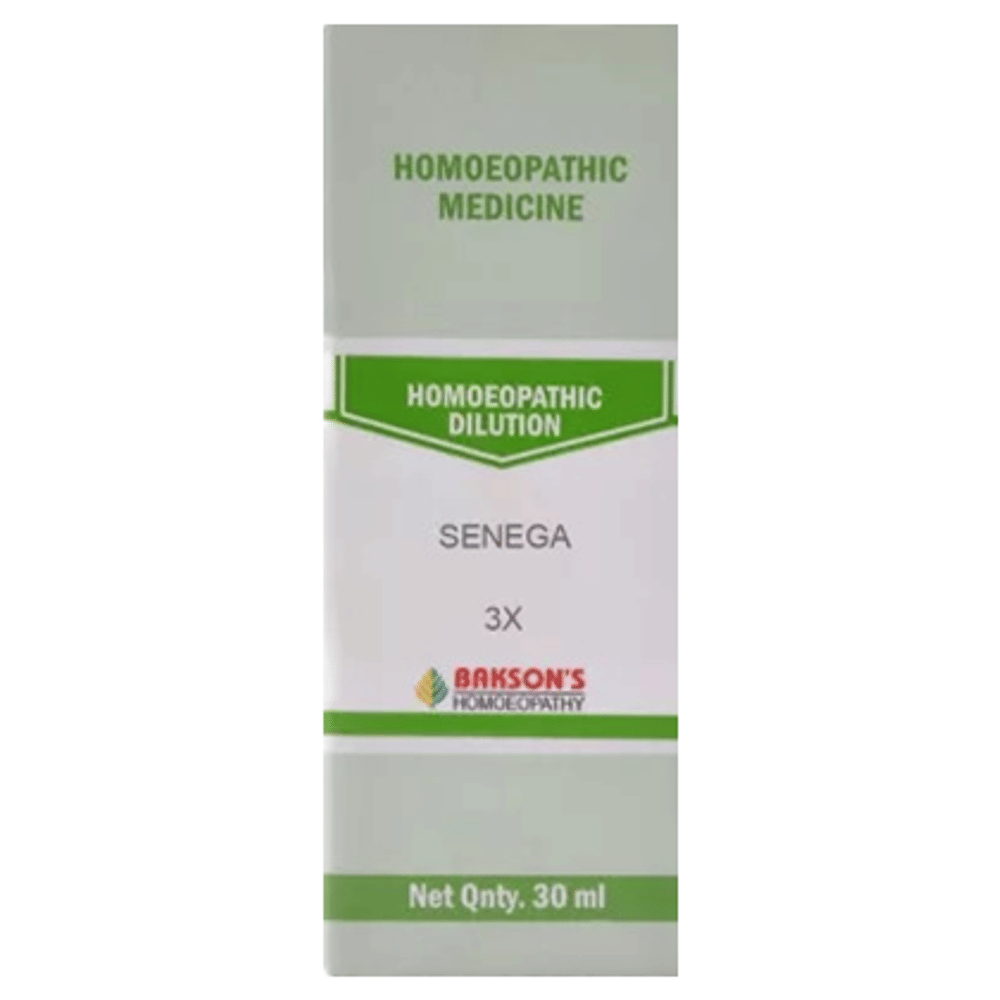 Bakson's Homeopathy Senega Dilution 3X bottle of 30 ml Dilution