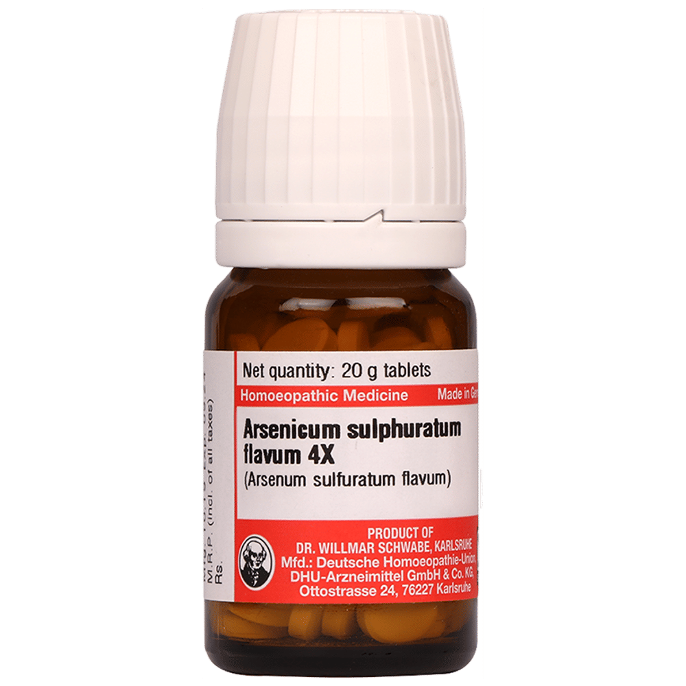 Dr Willmar Schwabe Germany Arsenicum Sulphuratum Flavum Tablet 4X bottle of 20 gm Tablet