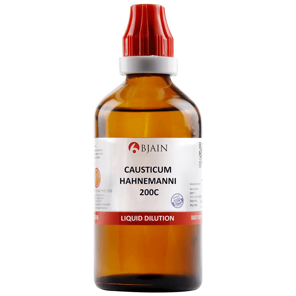 Bjain Causticum Hahnemanni Dilution 200C bottle of 100 ml Dilution