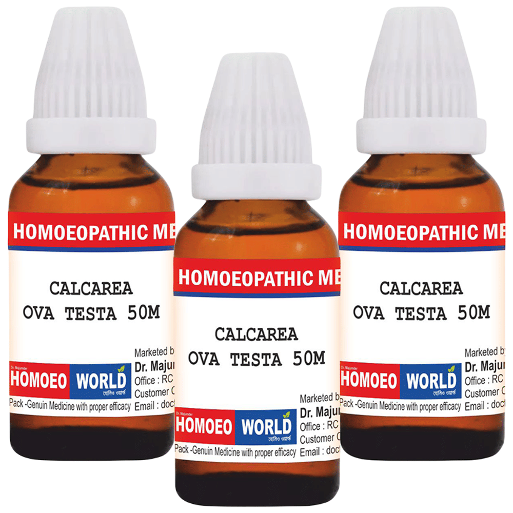 Dr. Majumder Homeo World Calcarea Ova Testa Dilution(30ml Each) 50M combo pack of 3 Packs