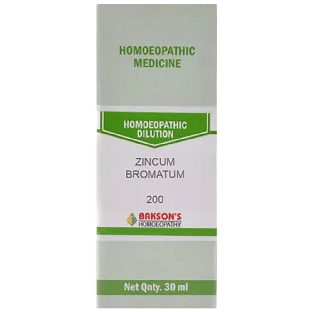 Bakson's Homeopathy Zincum Bromatum Dilution 200 bottle of 30 ml Dilution