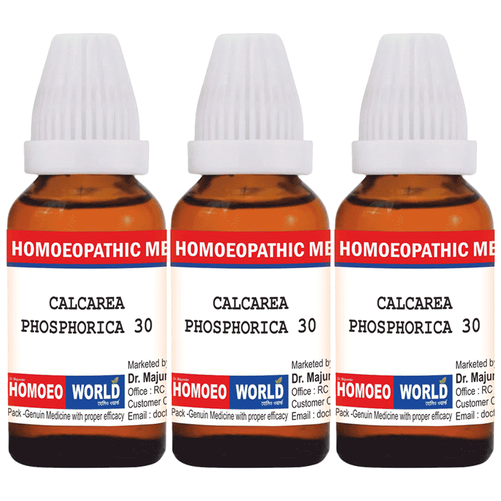 Dr. Majumder Homeo World Calcarea Phosphorica Dilution(30ml Each) 30 CH combo pack of 3 Packs