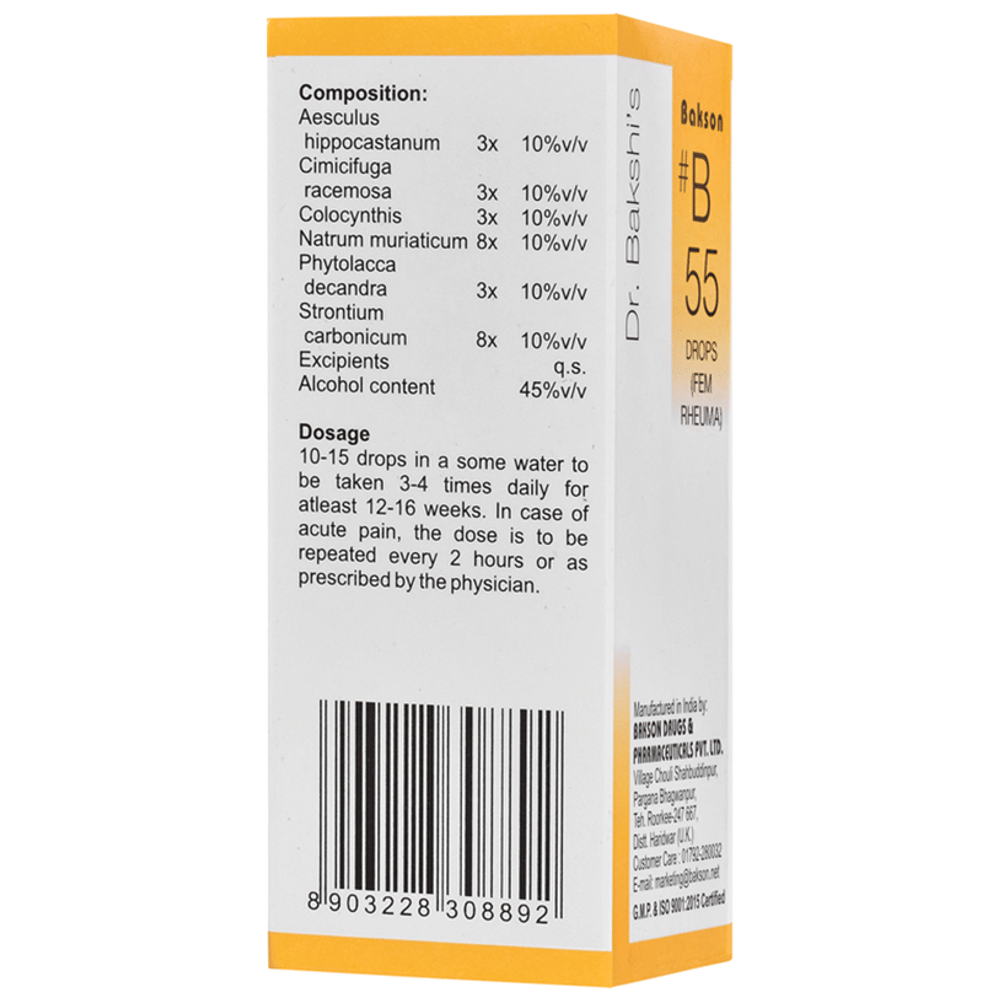 Bakson B55 Fem Rheuma Drop bottle of 30 ml Drop