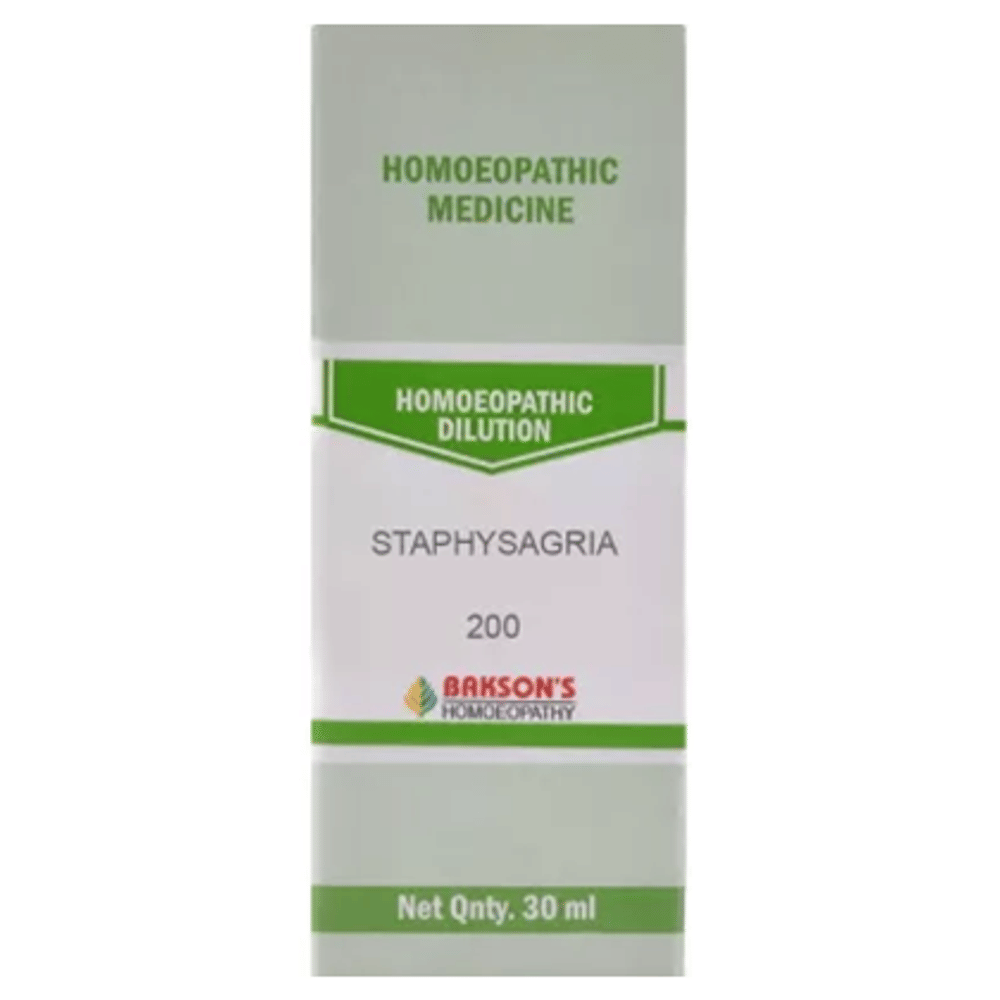 Bakson's Homeopathy Staphysagria Dilution 200 bottle of 30 ml Dilution