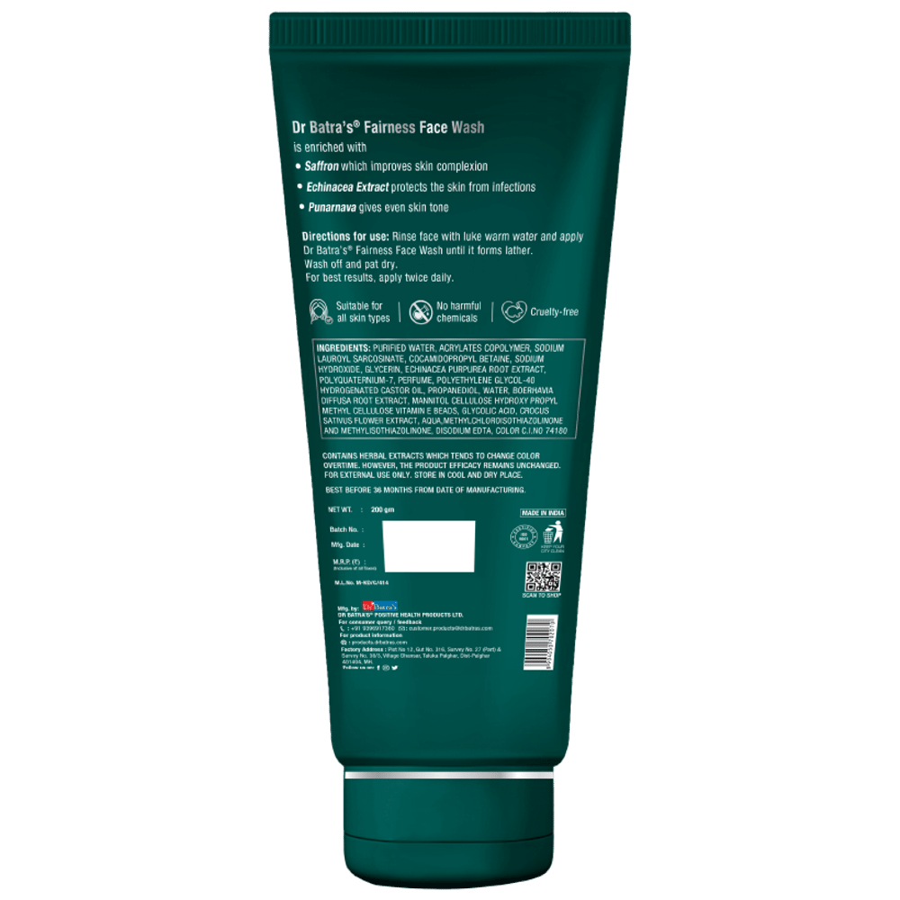 Dr Batra's Fairness Face Wash tube of 200 gm Face Wash