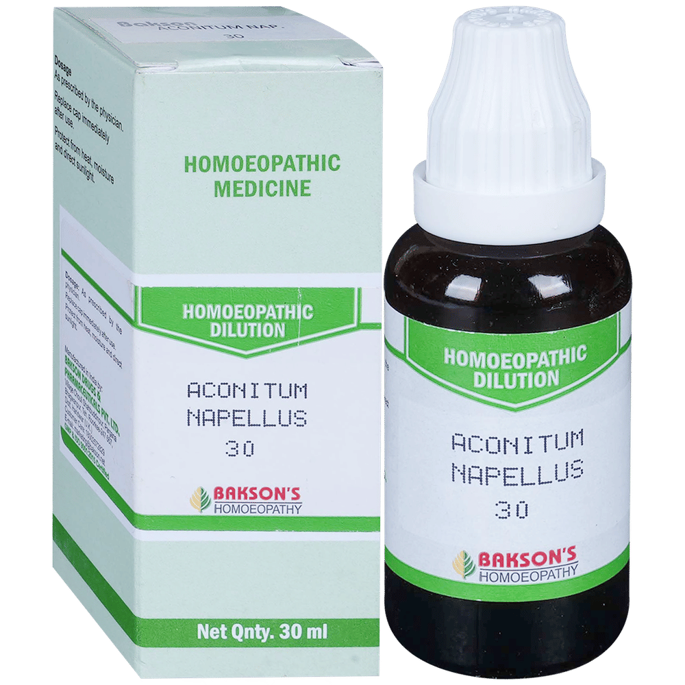 Bakson's Homeopathy Aconitum Napellus Dilution 30 bottle of 30 ml Dilution