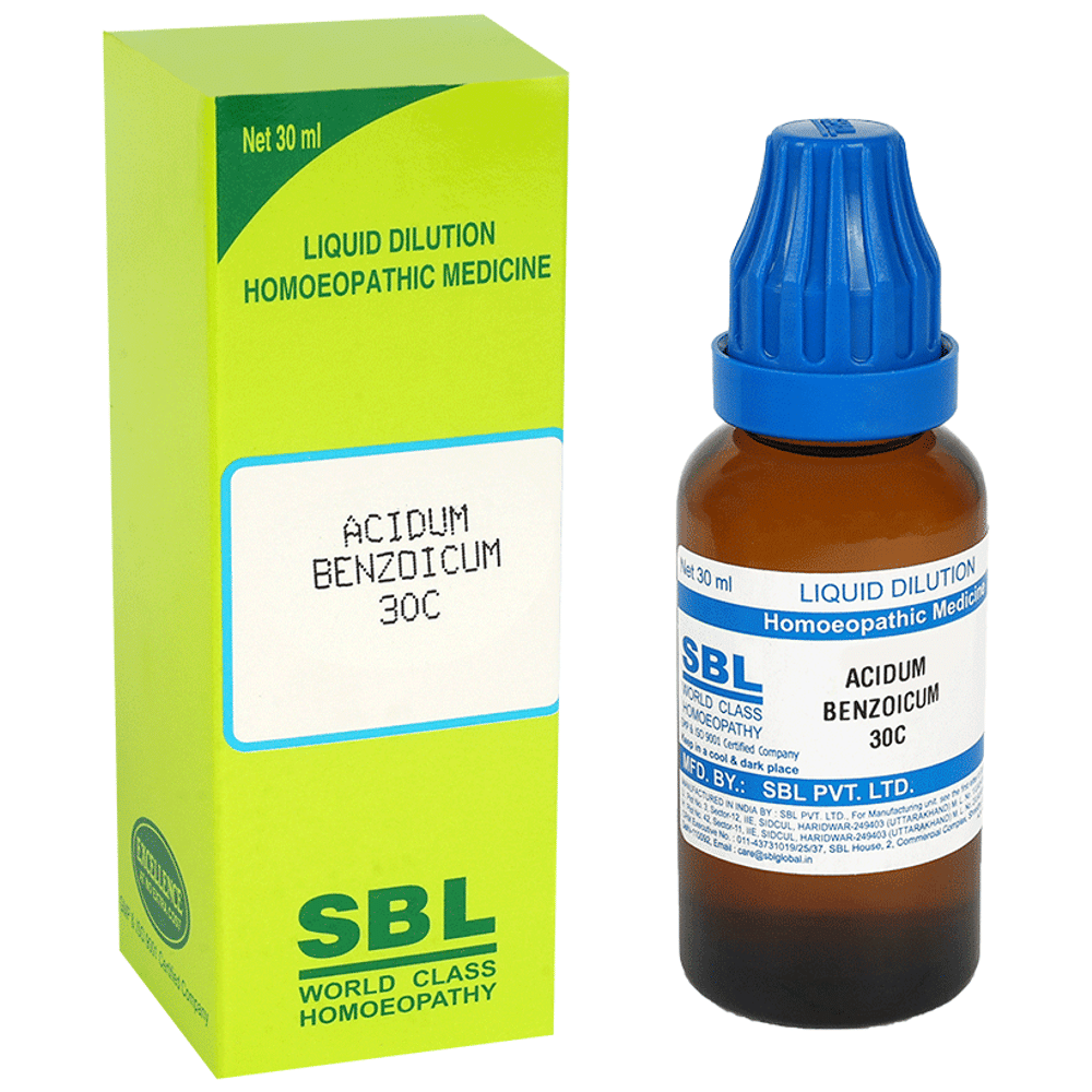 SBL Acidum Benzoicum Dilution 30C bottle of 30 ml Dilution