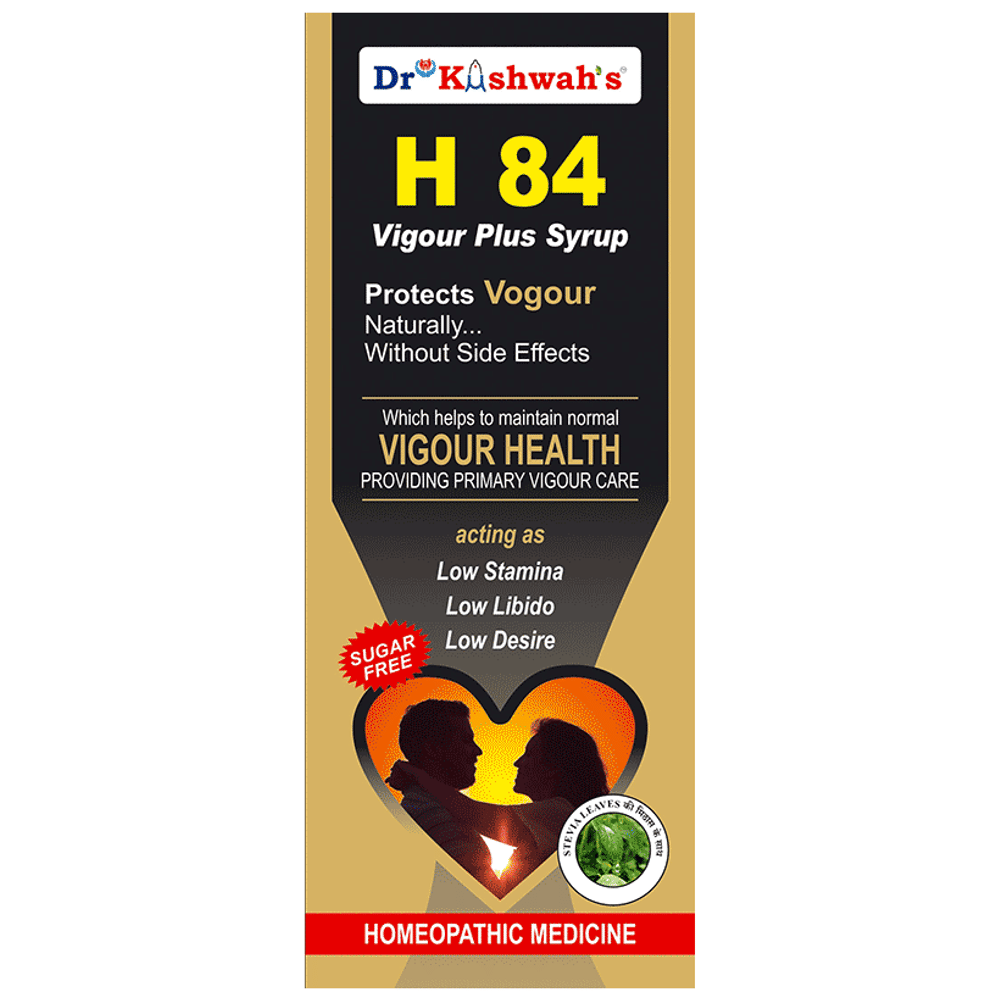 Dr Kushwah's H 84 Vigour Plus Syrup Sugar Free bottle of 225 ml Syrup