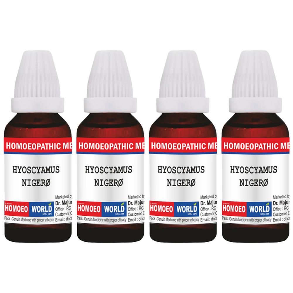 Dr. Majumder Homeo World Hyoscyamus Niger Mother Tincture (30ml Each) Q combo pack of 4 bottles