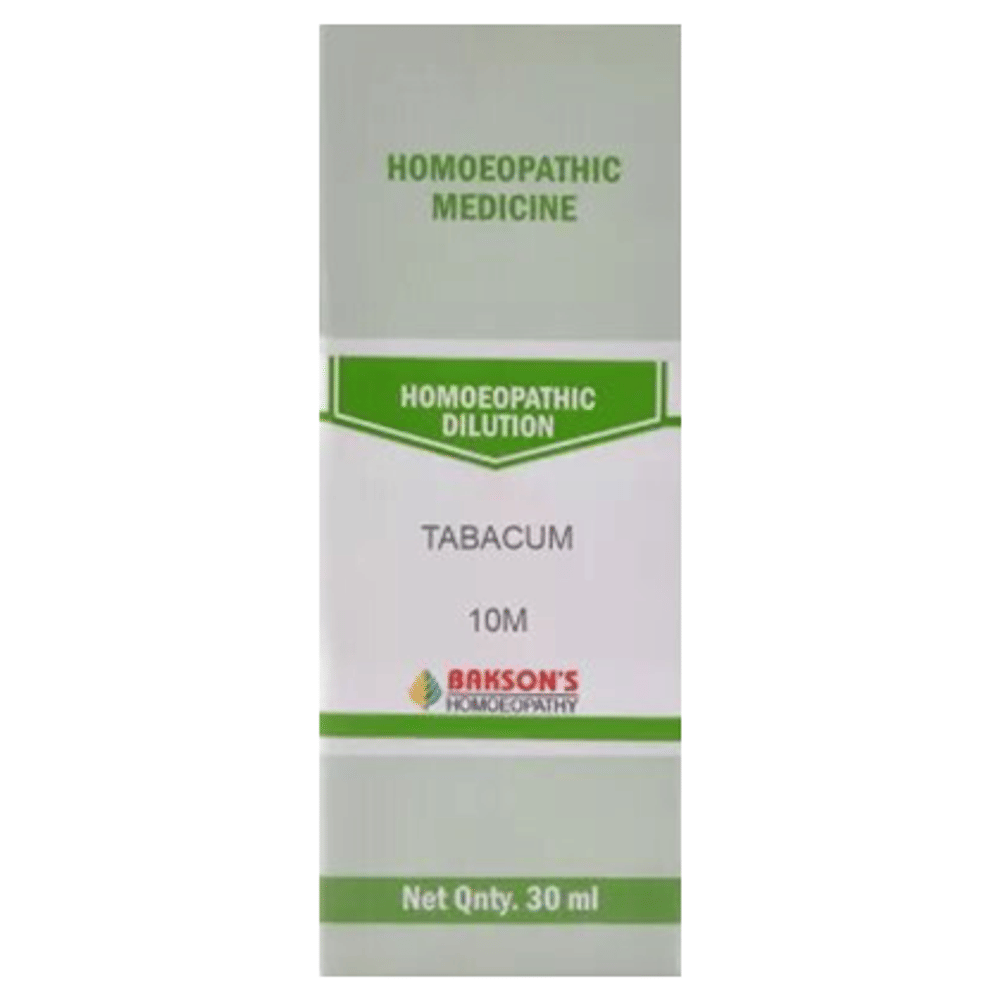Bakson's Homeopathy Tabacum Dilution 10M bottle of 30 ml Dilution