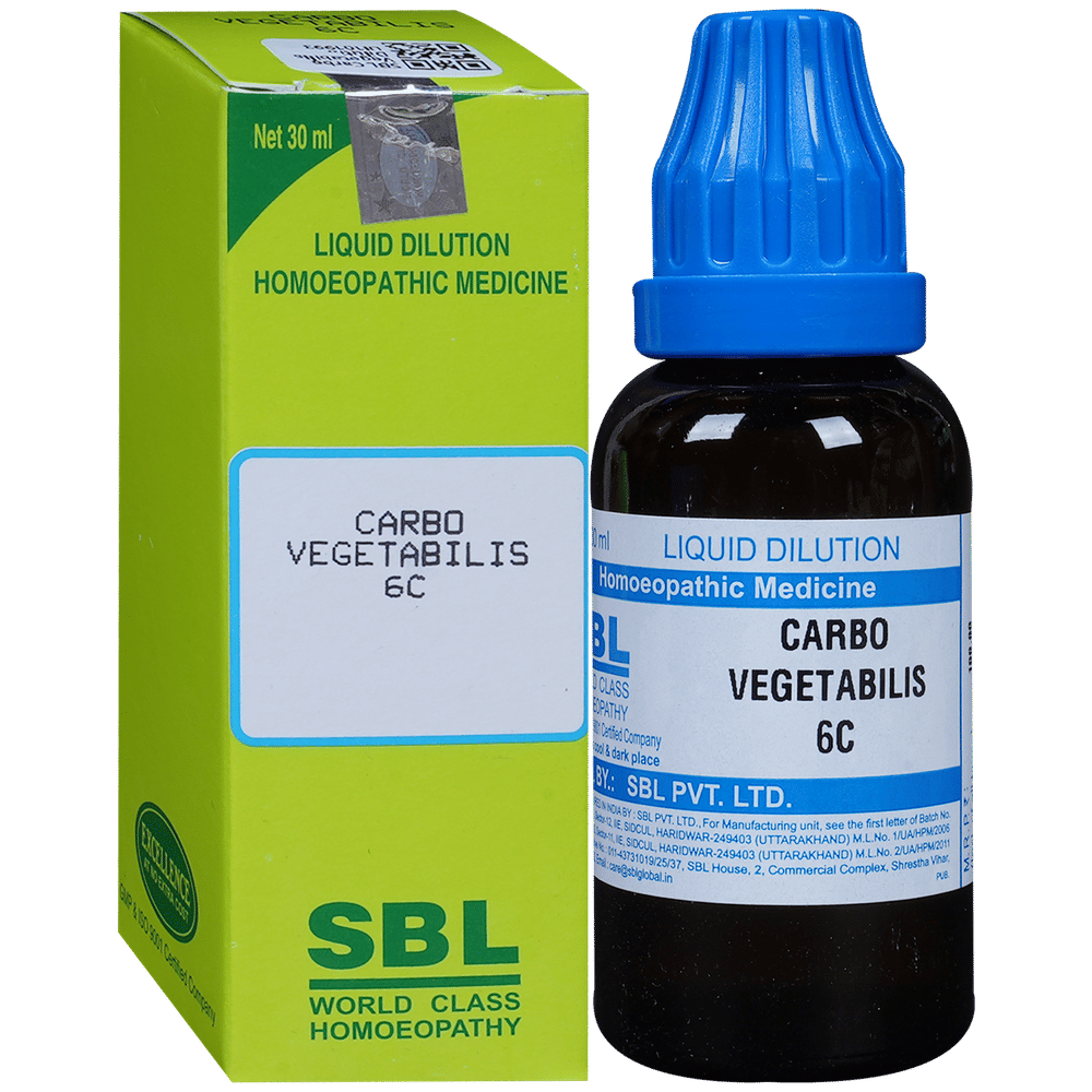 SBL Carbo Vegetabilis Dilution 6 CH bottle of 30 ml Dilution
