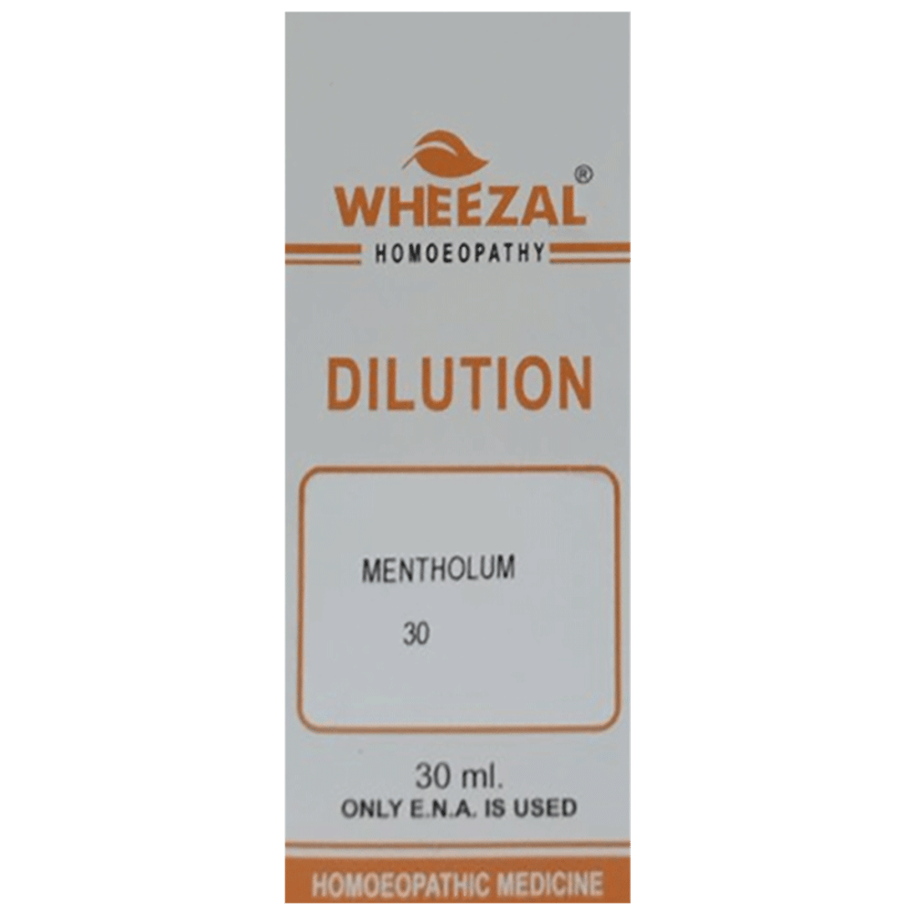 Wheezal Mentholum Dilution 30 bottle of 30 ml Dilution