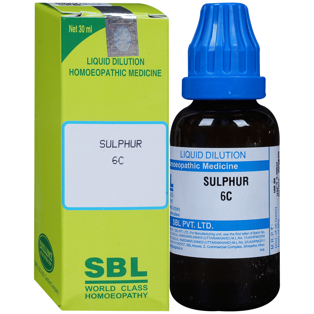 SBL Sulphur Dilution 6 CH bottle of 30 ml Dilution
