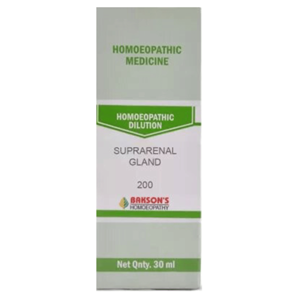 Bakson's Homeopathy Suprarenal Gland Dilution 200 bottle of 30 ml Dilution Bakson's Homeopathy Suprarenal Gland Dilution 200 bottle of 30 ml Dilution