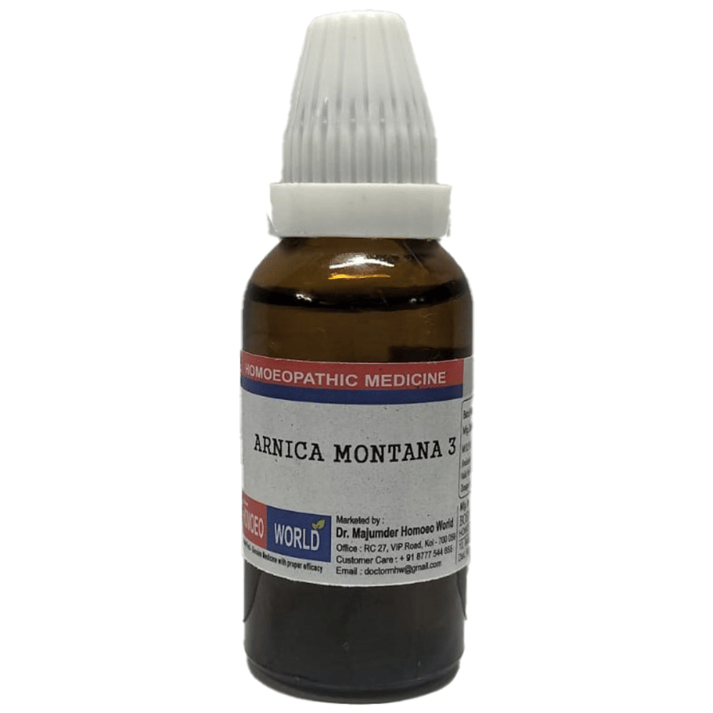 Dr. Majumder Homeo World Arnica Montana 3 (30ml Each) combo pack of 3 bottles