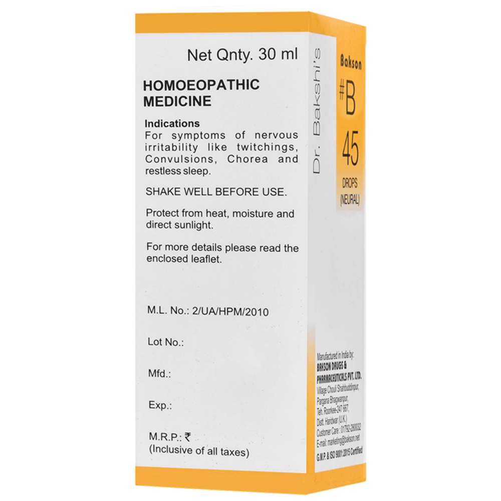 Bakson B45 Neural Drop bottle of 30 ml Drop