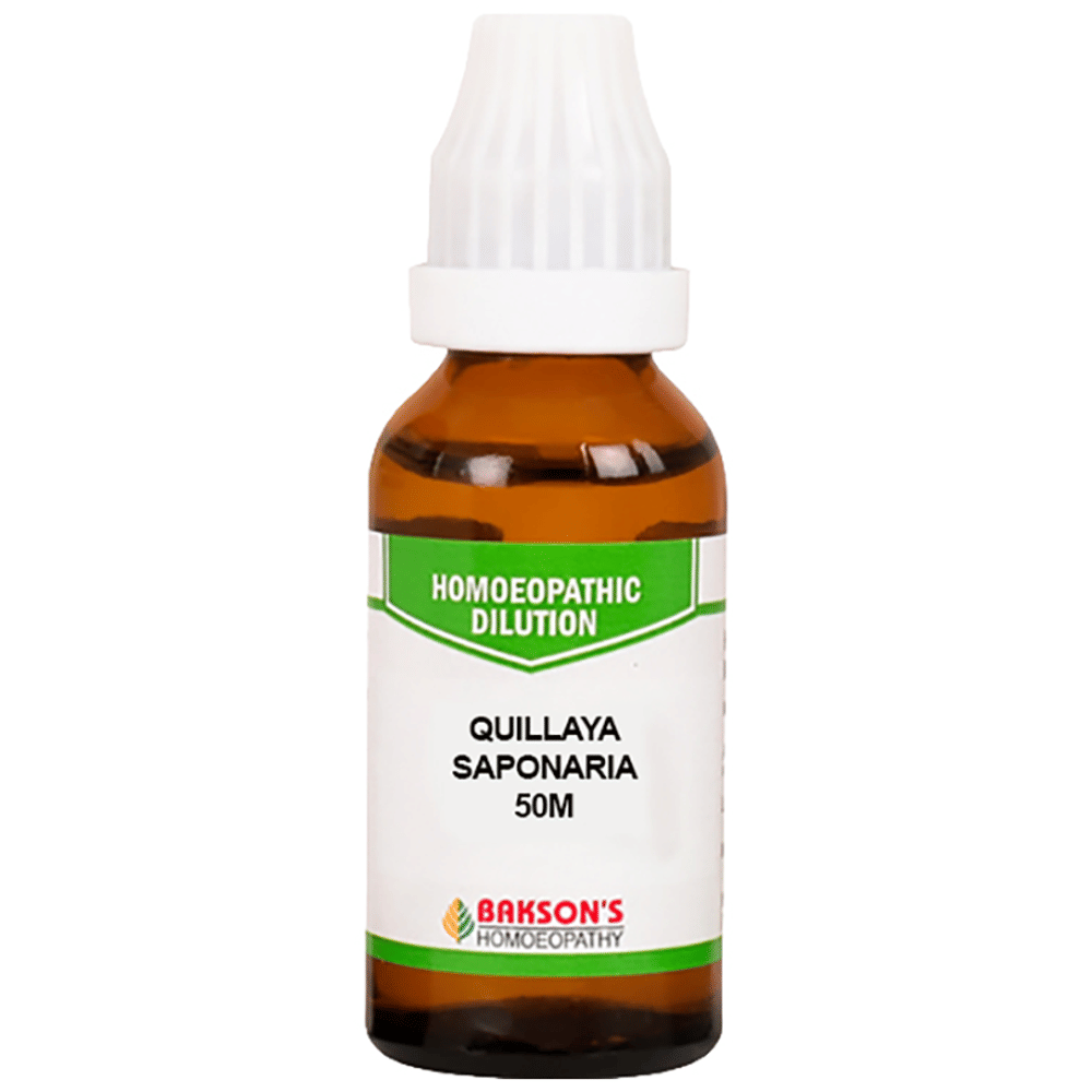 Bakson's Homeopathy Quillaya Saponaria Dilution 50M bottle of 30 ml Dilution Bakson's Homeopathy Quillaya Saponaria Dilution 50M bottle of 30 ml Dilution