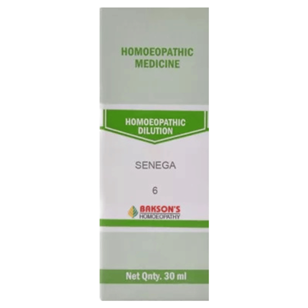 Bakson's Homeopathy Senega Dilution 6 CH bottle of 30 ml Dilution
