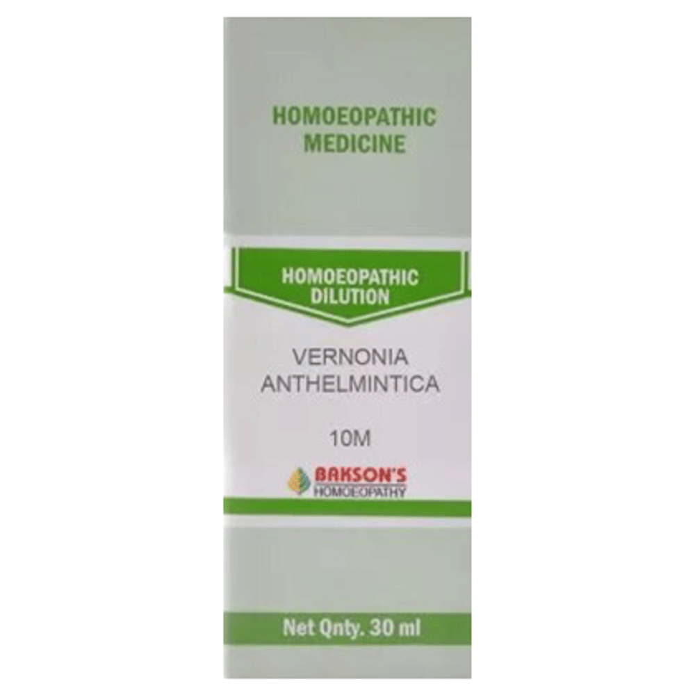 Bakson's Homeopathy Vernonia Anthelmintica  Dilution 10M bottle of 30 ml Dilution