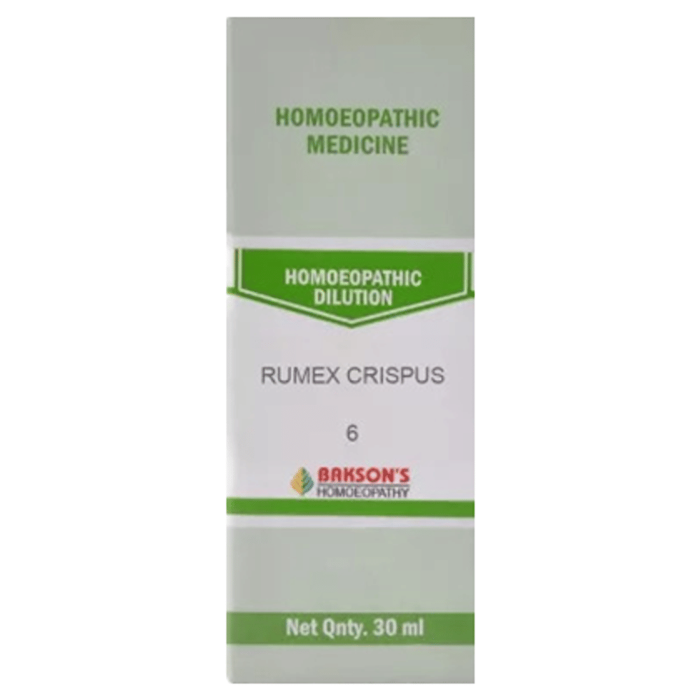 Bakson's Homeopathy Rumex Crispus Dilution 6 bottle of 30 ml Dilution Bakson's Homeopathy Rumex Crispus Dilution 6 bottle of 30 ml Dilution