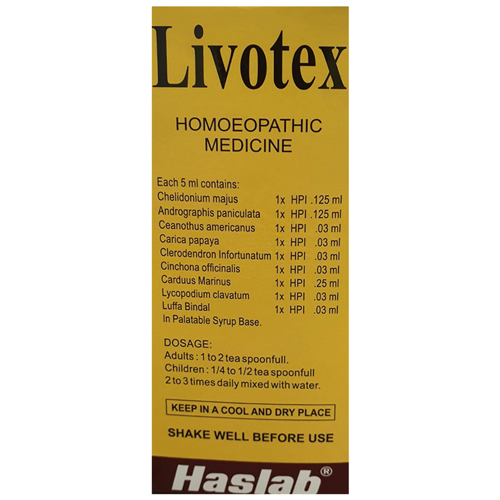 Haslab Livotex Syrup bottle of 450 ml Syrup Haslab Livotex Syrup bottle of 450 ml Syrup