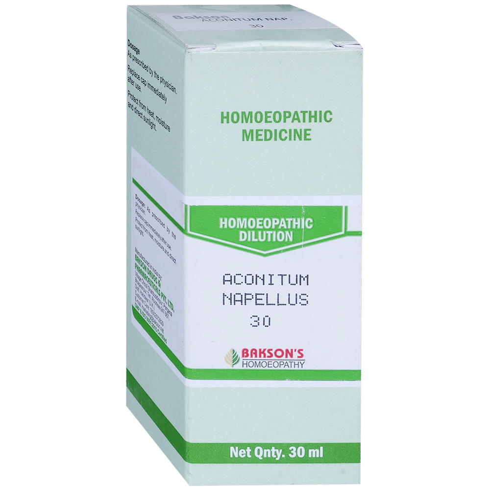 Bakson's Homeopathy Aconitum Napellus Dilution 30 bottle of 30 ml Dilution Bakson's Homeopathy Aconitum Napellus Dilution 30 bottle of 30 ml Dilution