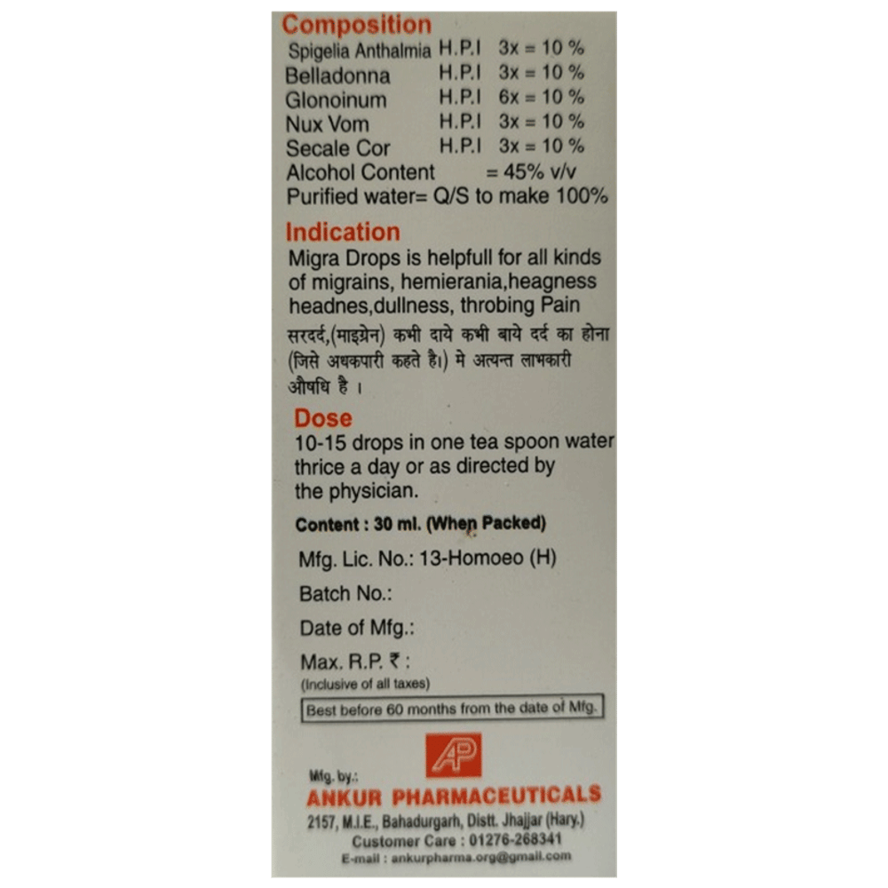 Ankur Migra  Drop bottle of 30 ml Drop