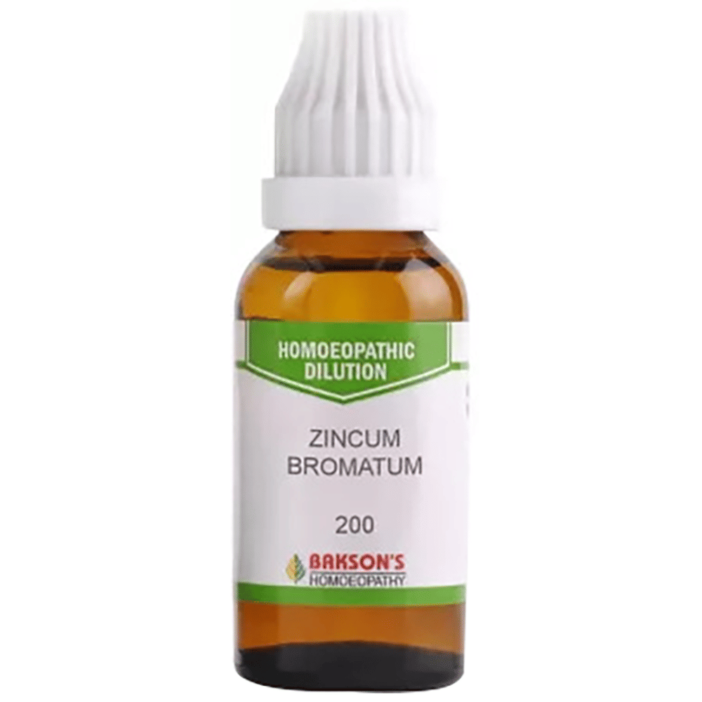Bakson's Homeopathy Zincum Bromatum Dilution 200 bottle of 30 ml Dilution Bakson's Homeopathy Zincum Bromatum Dilution 200 bottle of 30 ml Dilution