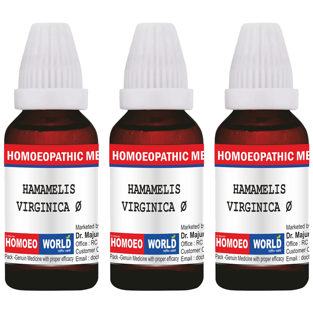Dr. Majumder Homeo World Hamamelis Virginica Mother Tincture (30ml Each) Q combo pack of 3 bottles
