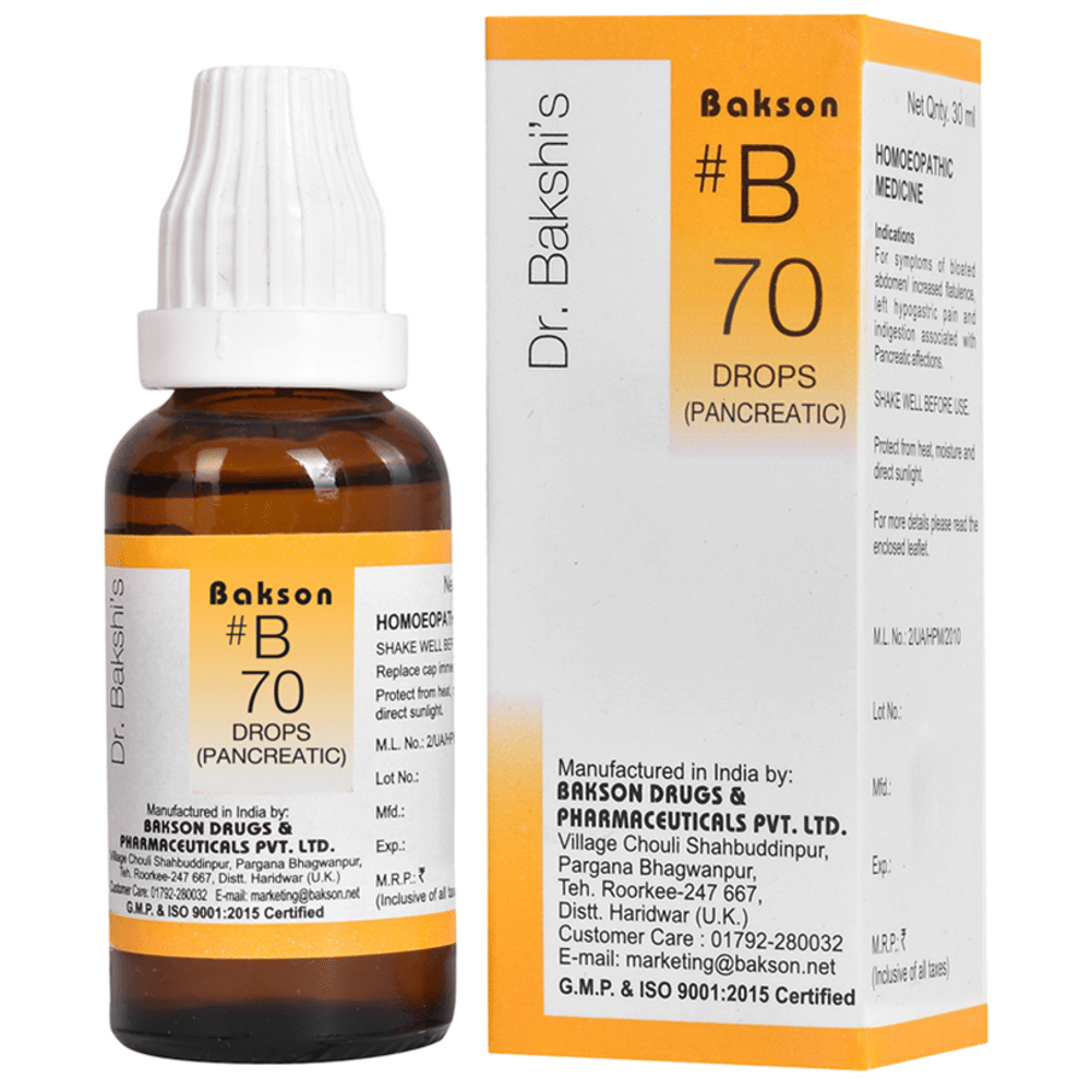 Bakson B70 Pancreatic Drop bottle of 30 ml Drop