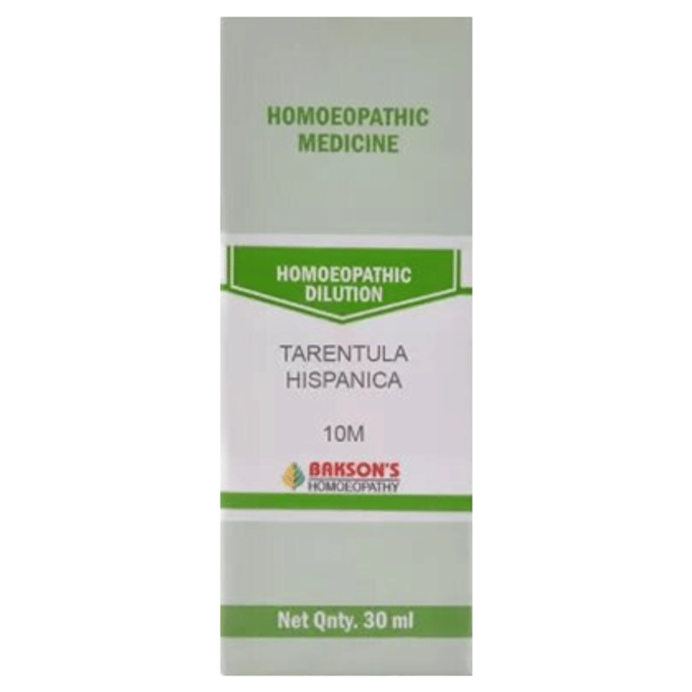 Bakson's Homeopathy Tarentula Hispanica Dilution 10M bottle of 30 ml Dilution Bakson's Homeopathy Tarentula Hispanica Dilution 10M bottle of 30 ml Dilution