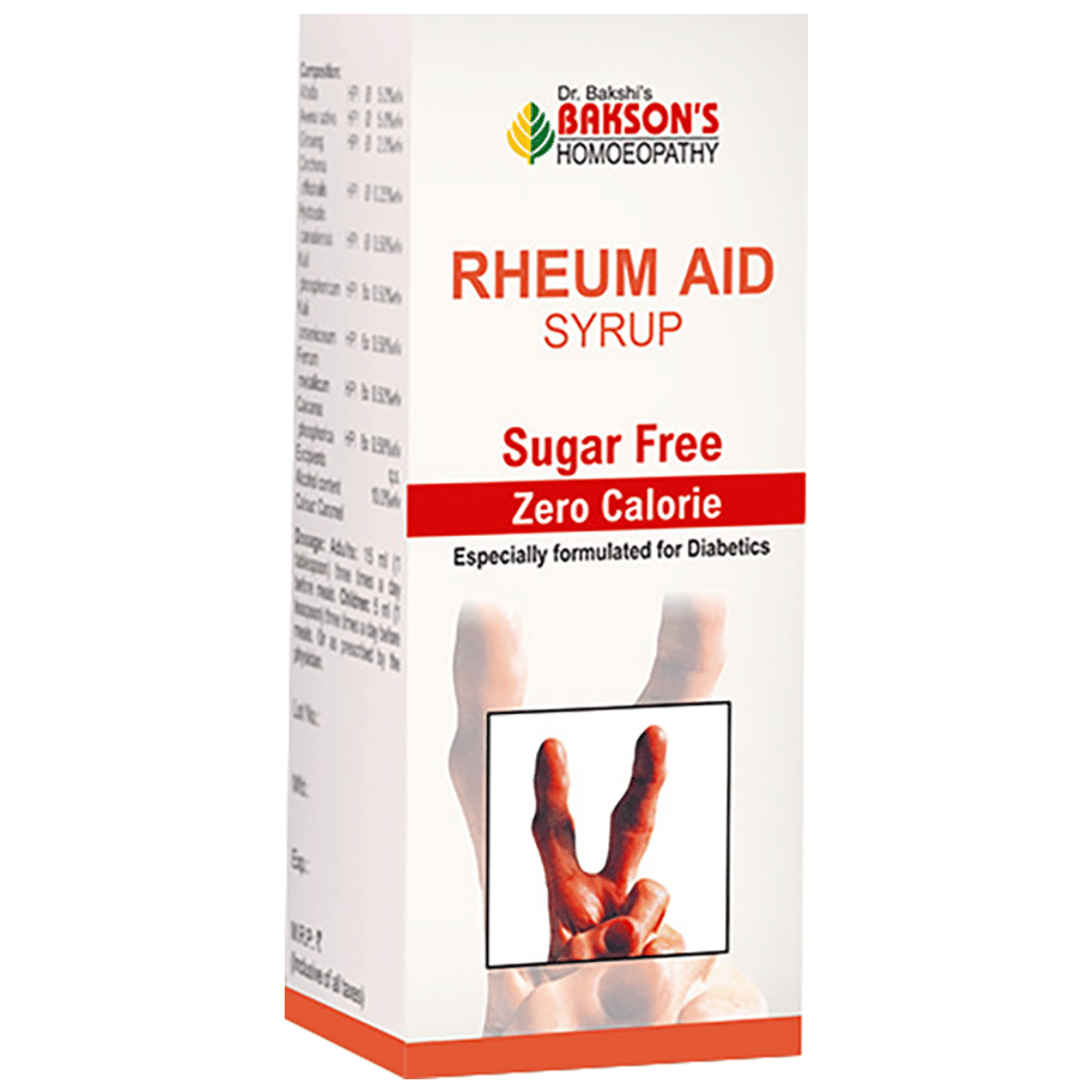 Bakson's Homeopathy Rheum Aid Syrup Sugar Free bottle of 115 ml Syrup