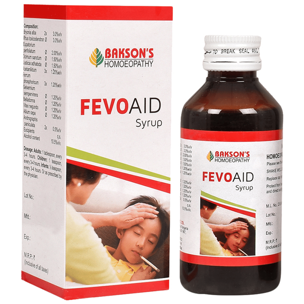 Bakson's Homeopathy Fevo Aid Syrup bottle of 115 ml Syrup