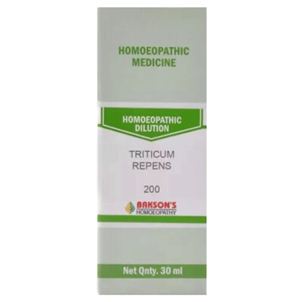 Bakson's Homeopathy Triticum Repens Dilution 200 bottle of 30 ml Dilution Bakson's Homeopathy Triticum Repens Dilution 200 bottle of 30 ml Dilution