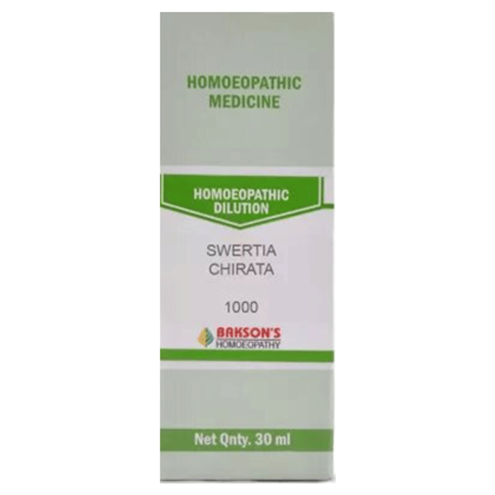 Bakson's Homeopathy Swertia Chirata Dilution 1M bottle of 30 ml Dilution
