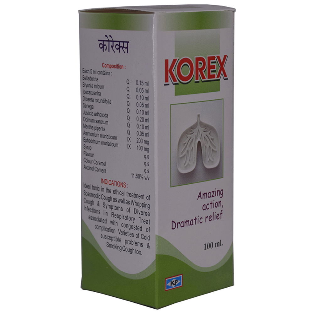 Kent's Korex Syrup bottle of 100 ml Syrup
