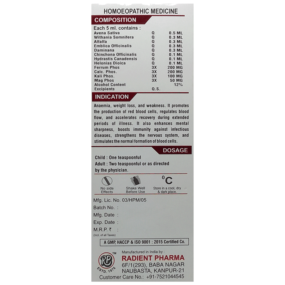 Radient Hemovital-RP Syrup bottle of 200 ml Syrup