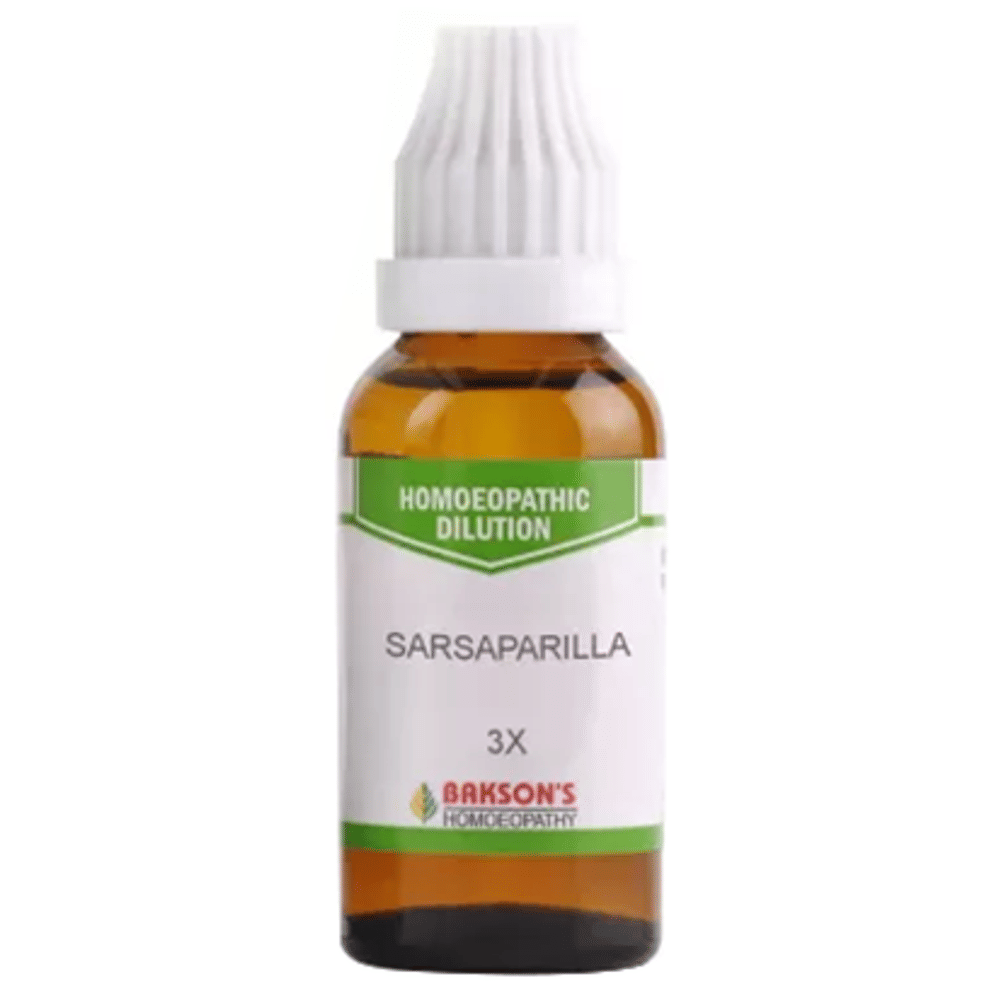 Bakson's Homeopathy Sarsaparilla Dilution 3X bottle of 30 ml Dilution