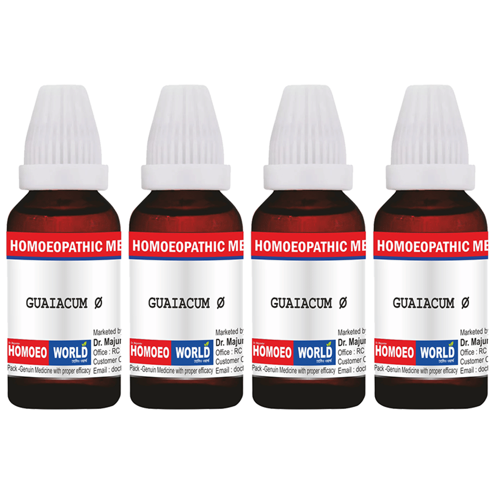Dr. Majumder Homeo World Guaiacum Mother Tincture (30ml Each) Q combo pack of 4 bottles