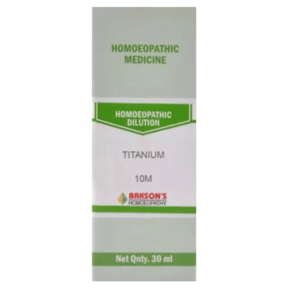 Bakson's Homeopathy Titanium Dilution 10M bottle of 30 ml Dilution
